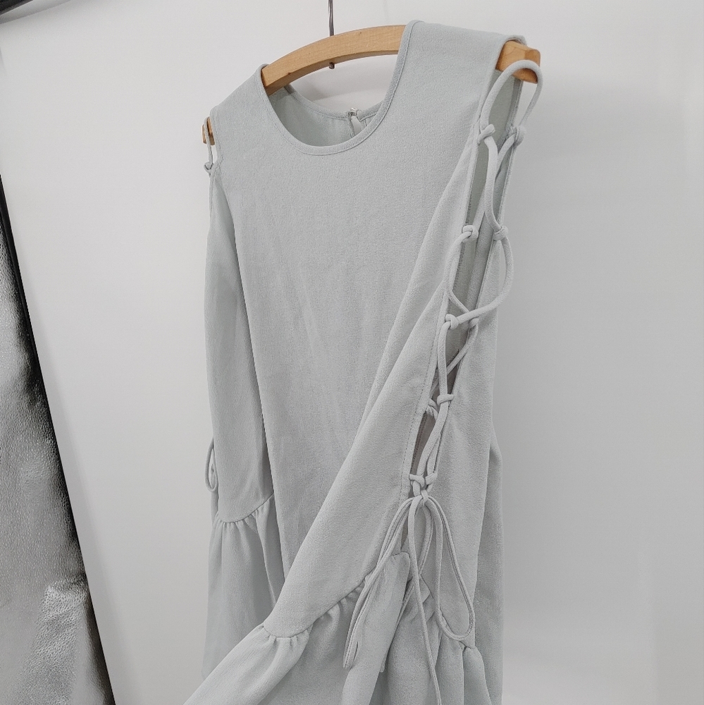 Wayf Light Gray Cold Shoulder Blouse
